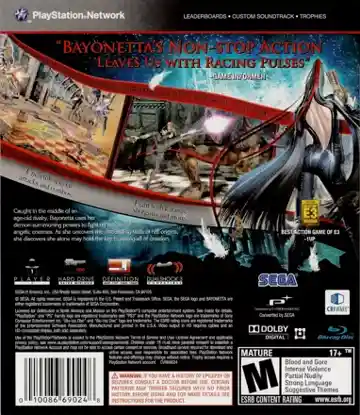 Bayonetta (USA) (v1.01) (Disc) (Update) box cover back